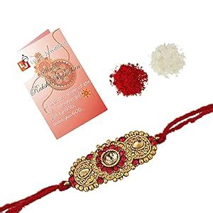 Lucky Jewellery Unisex 18 K Gold Plated Rakhi Collection Rakshabandan ...