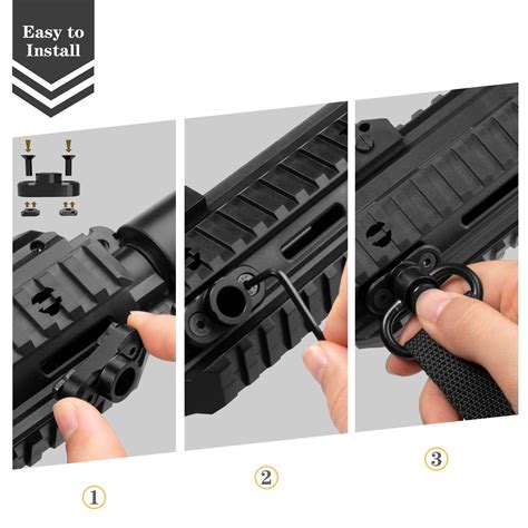 Rifle Sling 2 Point Sling Quick Adjust with QD Sling Swivels, 2 PCS QD ...