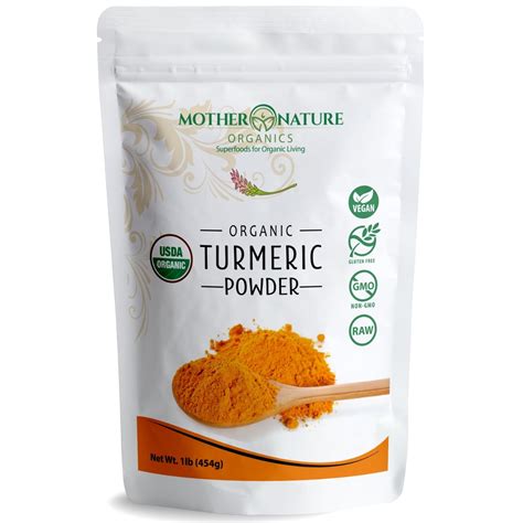 Buy Mother Nature Organics Turmeric Powder 16 oz, 100% Pure & Organic ...