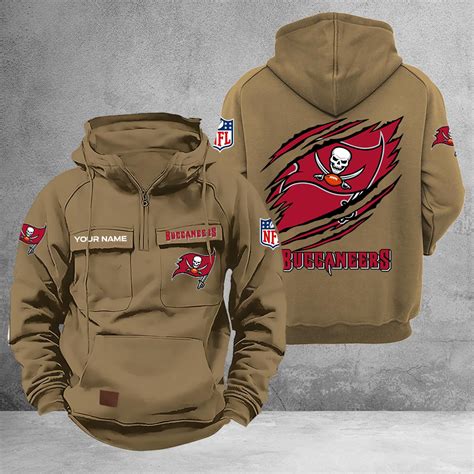 Tampa Bay Buccaneers Multi-Pockets Zip-Up Hoodie – Nousty