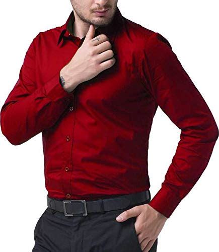 Chocolatedaddy Mens Solid Maroon Formal Shirt : Amazon.in: Clothing ...