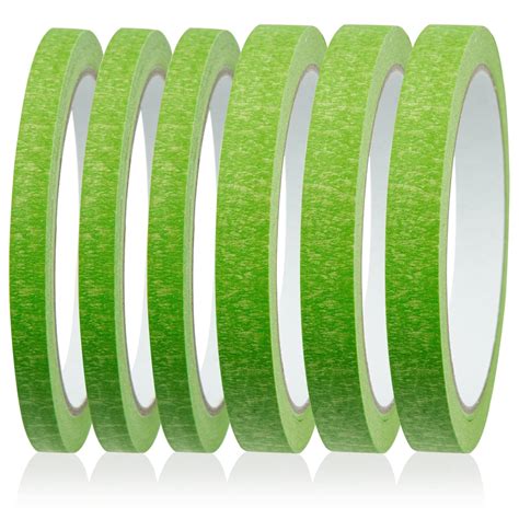 Leikedun 6 Rolls Green Masking Tape Fine Line Masking Tapes Artist ...