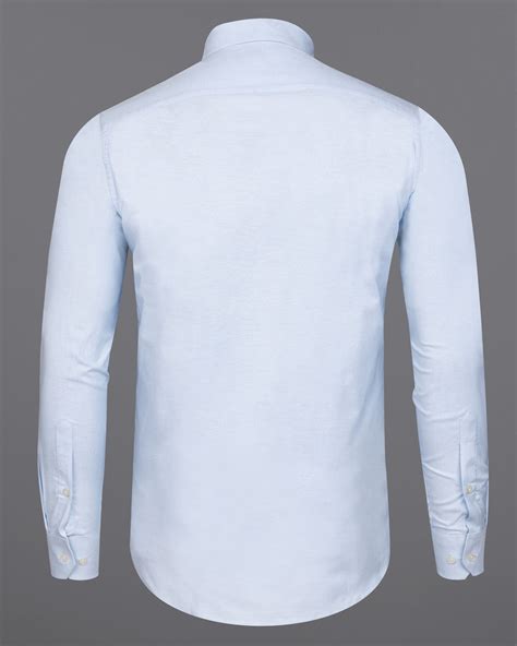 Spindle Light Blue Formal/Casual Textured Premium Cotton Button-Down ...