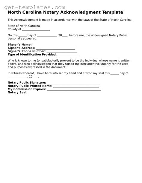 Make a Valid North Carolina Notary Acknowledgement Using Our Printable ...