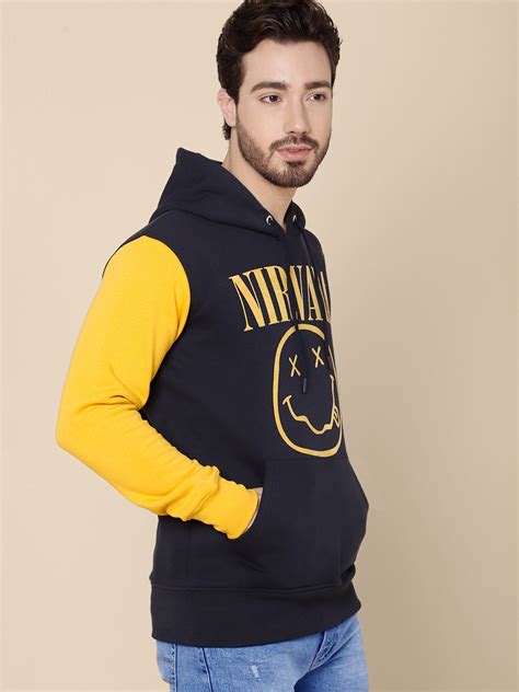 Nirvana Navy Hoodie For Men – Free Authority