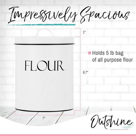 Buy OUTSHINE Flour Containers with Lids Airtight | Large Flour Storage ...
