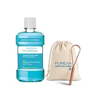 Buy PUREXA Fennel Mint Mouthwash 250ml + Q-Shape Copper Tongue Cleaner ...
