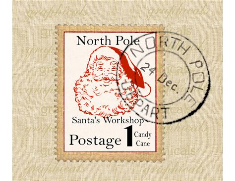 North Pole Postage Stamp Printable