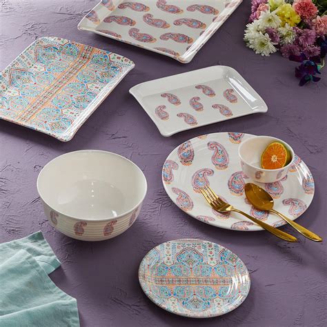 Buy Meadowas White Printed Melamine Side Plate - 19cm from Home Centre ...
