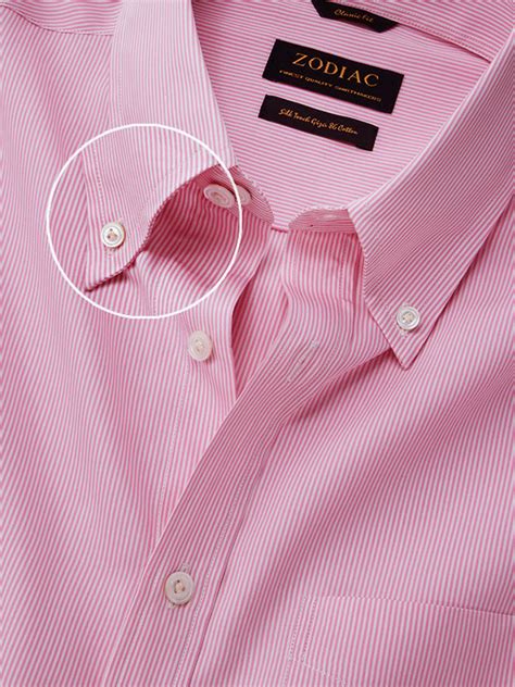Buy | Barboni Pink Striped Full Sleeve Single Cuff Classic Fit Classic ...