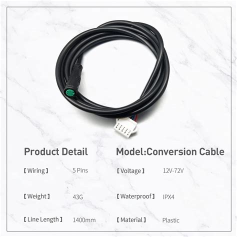 MUSELK Ebike LED LCD Display Cable, JULET 5pin Female India | Ubuy
