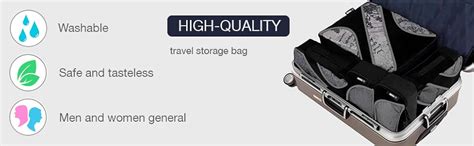 Lyrovo Nylon 6 Set Packing Cubes 3 Various Sizes Travel Luggage Packing ...