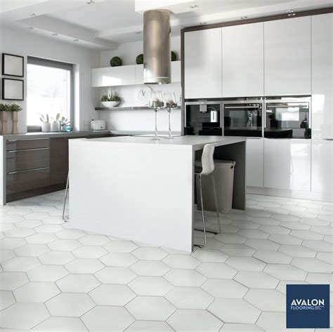 gray hexagon floor tile kitchen - Wynona Puente