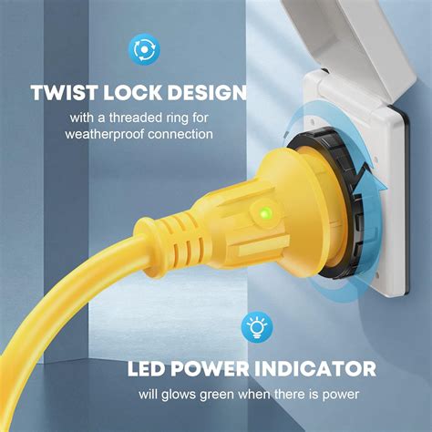 Buy Kohree RV Adapter Plug Cord 15A Male to 30A Female, 12 with Twist ...