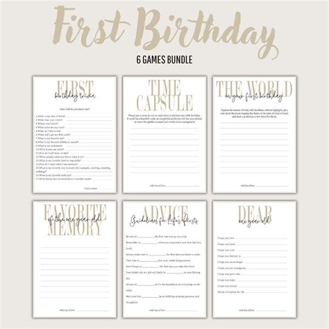 First Birthday Games 1st Birthday Party Games Bundle One Year Old Party ...