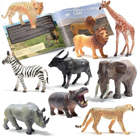 Buy Prextex Realistic Looking Safari Animal Figurines - 9 Large Plastic ...