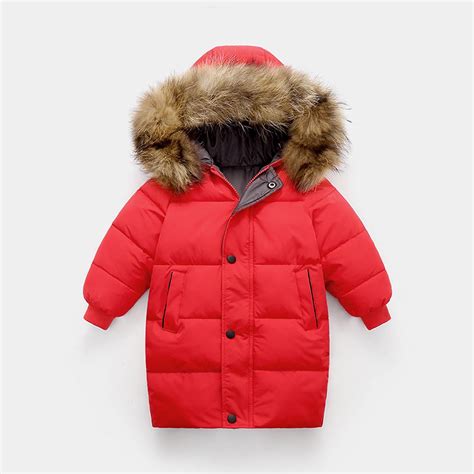RYDCOT Thicken Warm Kids Down Coat Winter Hooded Long Boys Girls Cotton ...