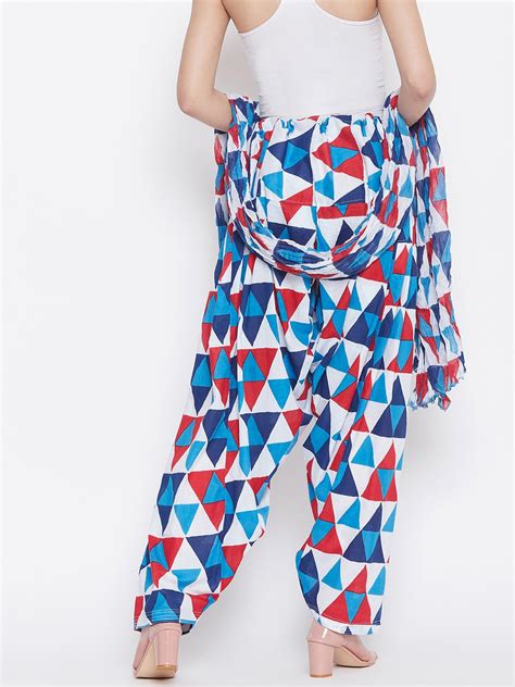 Geometric Pattern Printed Cotton Patiala with Dupatta – The Pajama Factory