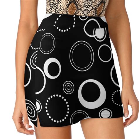 Black And White Retro Circles Pattern Korean Fashion Skirt Summer ...