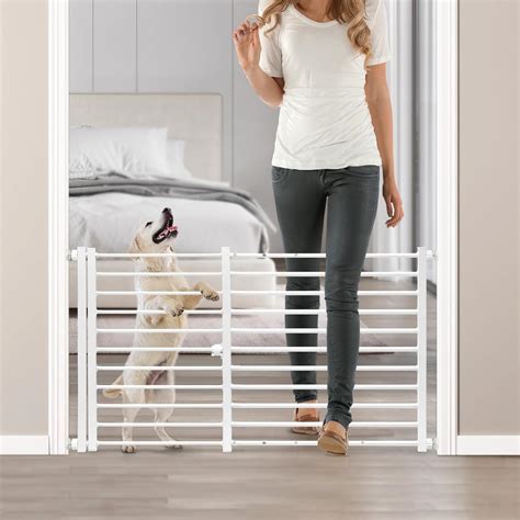 Amazon.com: Malier Indoor Dog Gate with Door, 26-41" Extra Wide Full Metal Pet Gate Short Dog ...