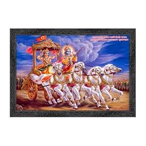 Dharvika Innovations Krishna Arjun Mahabharat Rath Painting Vinyl ...