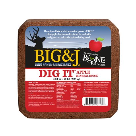 20lb Big & J Deer Dig-It Apple Block – Standish Milling Company