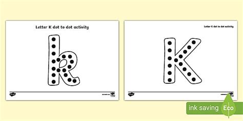 Dot-to-Dot Alphabet K Activity - KS1