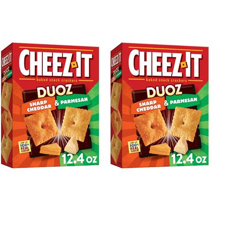 Pack of 2 Cheez-It DUOZ Sharp Cheddar and Parmesan Cheese Crackers ...