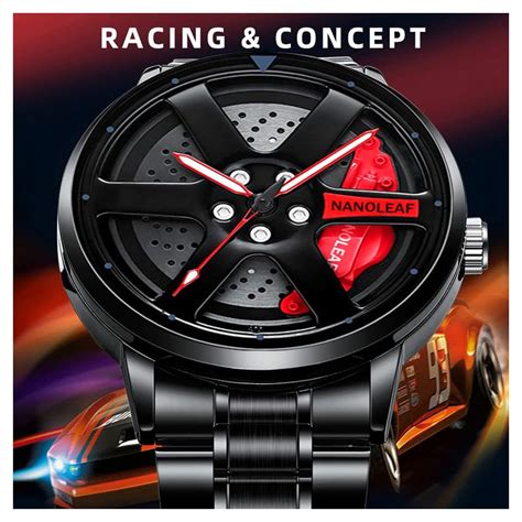 NANOLEAF Car Rim Hub Stainless Steel Sports Watch India | Ubuy