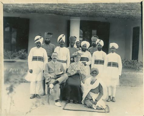 British Couple with Indian Policemen and Peons - 1900's - Old Indian Photos