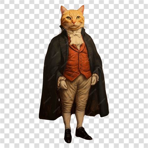 Png a ginger cat portrait anthropomorphic animal | Premium AI-generated PSD