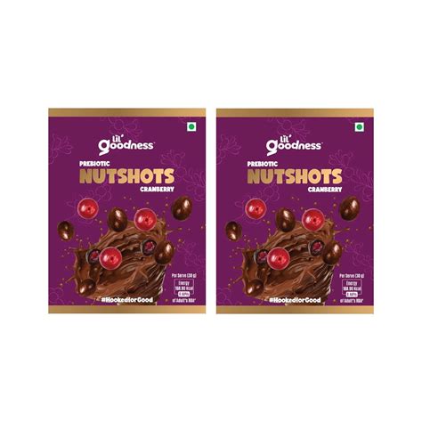 Lil'Goodness Cranberry Nutshot - Prebiotic Nutshots Coated Chocolate ...