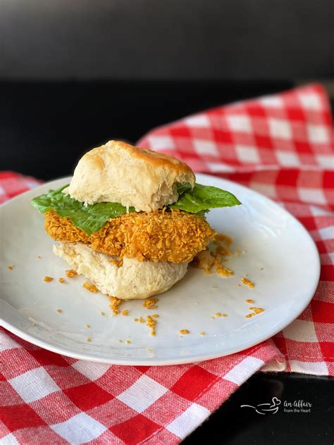 Crispy "Oven-Fried" Chicken in a Biscuit Sandwiches | Fries in the oven ...