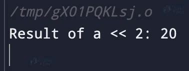 Image result for Left Shift Operator Example