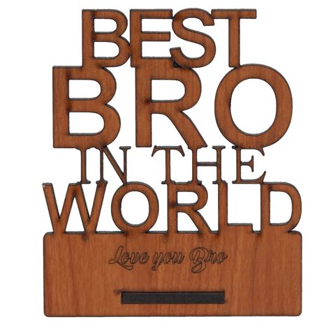 eCraftIndia Brown "Best Brother In The World" Wooden Showpiece Gift