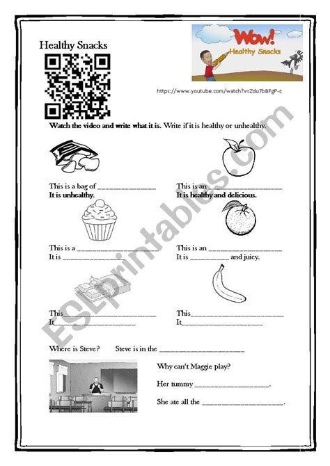 Snacks Worksheet 的图像结果