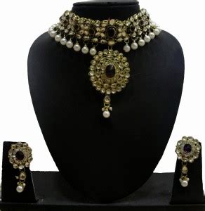ZAVERI PEARLS Alloy White, Purple Jewellery Set Price in India - Buy ...