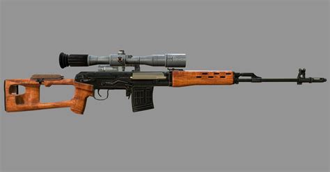 3D model SVD Dragunov Sniper Rifle Model VR / AR / low-poly MAX OBJ FBX ...
