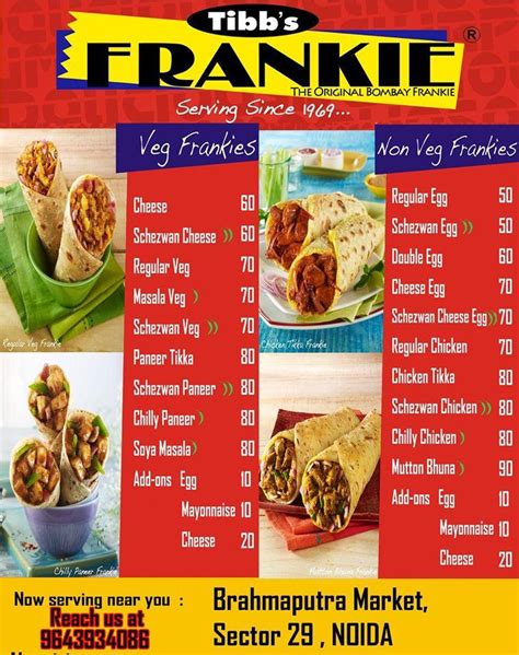 Menu at Tibb's Frankie - Sector-29,Noida, Noida, Uttar Pradesh 201303