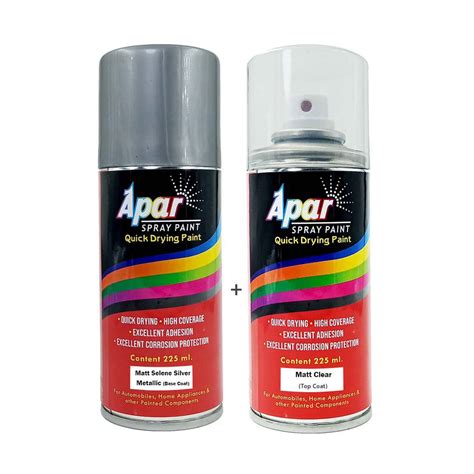 APAR Spray Paint Matt Selene Silver Metallic (RC Colour Name)+ MC ...