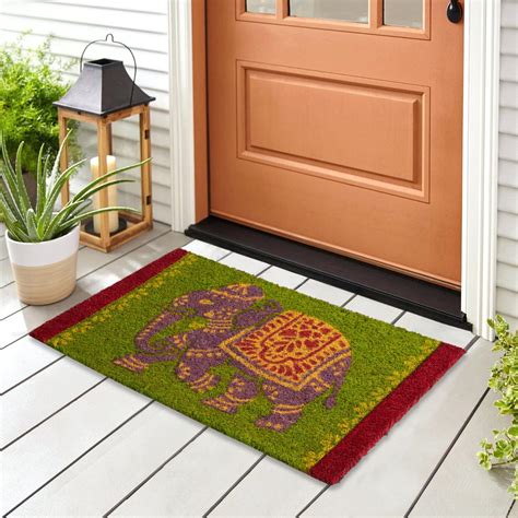 Buy Home Centre Corsica Mystic India Coir Elephant Printed Doormat ...