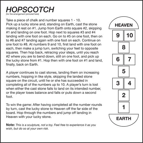 Rules For Playing Hopscotch TWISTER Hopscotch Official Rules