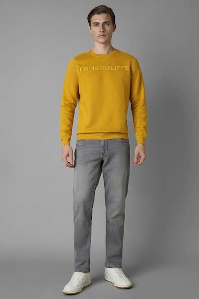 Buy Men Casual Yellow Embroidered Sweatshirt Online - 39689895 | Louis ...