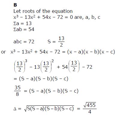 The sides of a triangle are the roots of the cubic equation x3 andndash ...