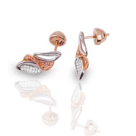 Petal Muse 18k Dual Tone Diamond Stud - EFIF Diamonds – EF-IF Diamond ...