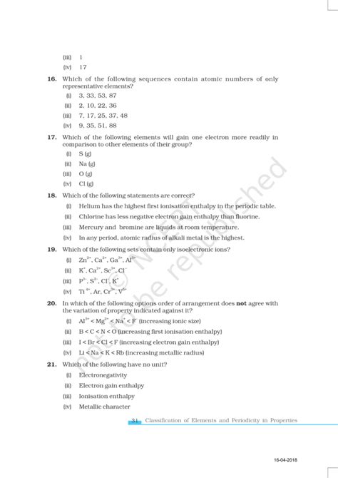 NCERT Exemplar Class 11 Chemistry Chapter 3 - Free PDF Download