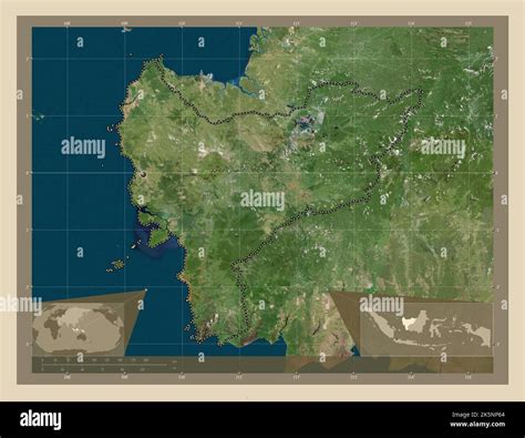 Kalimantan Barat, province of Indonesia. High resolution satellite map. Corner auxiliary ...