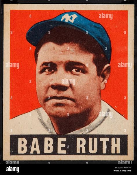 A 1948 Leaf trading card featuring Babe Ruth, one of baseball's ...