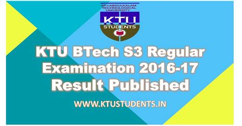 KTU BTech S3 2017 Result Published | KTU Students - Engineering Notes ...