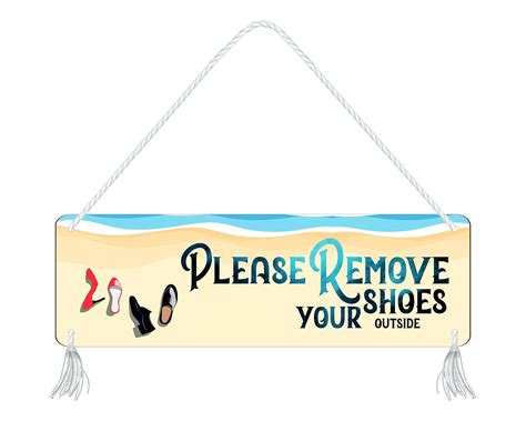 Blue Finch Please Remove Your Shoes Outside Wall Or Front Door Hanging ...